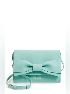Kate Spade Aqua Clement Street Francie Bow Crossbody Bag/Clutch